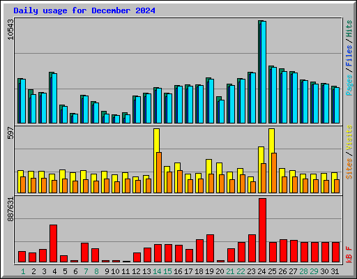 Daily usage for December 2024
