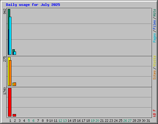 Daily usage for July 2025