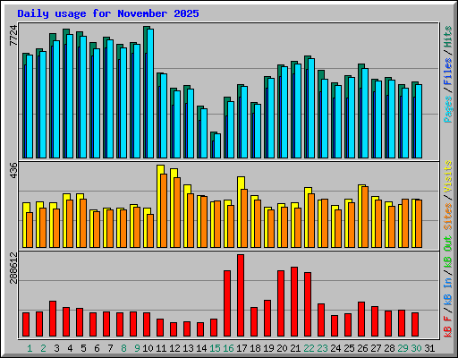 Daily usage for November 2025