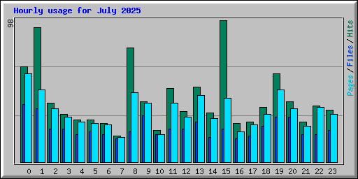 Hourly usage for July 2025